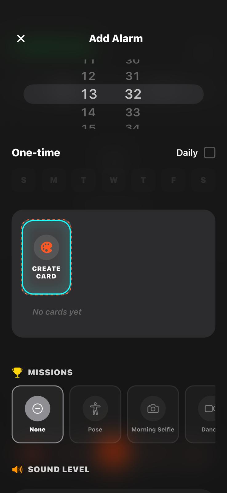 Time and Card Selection